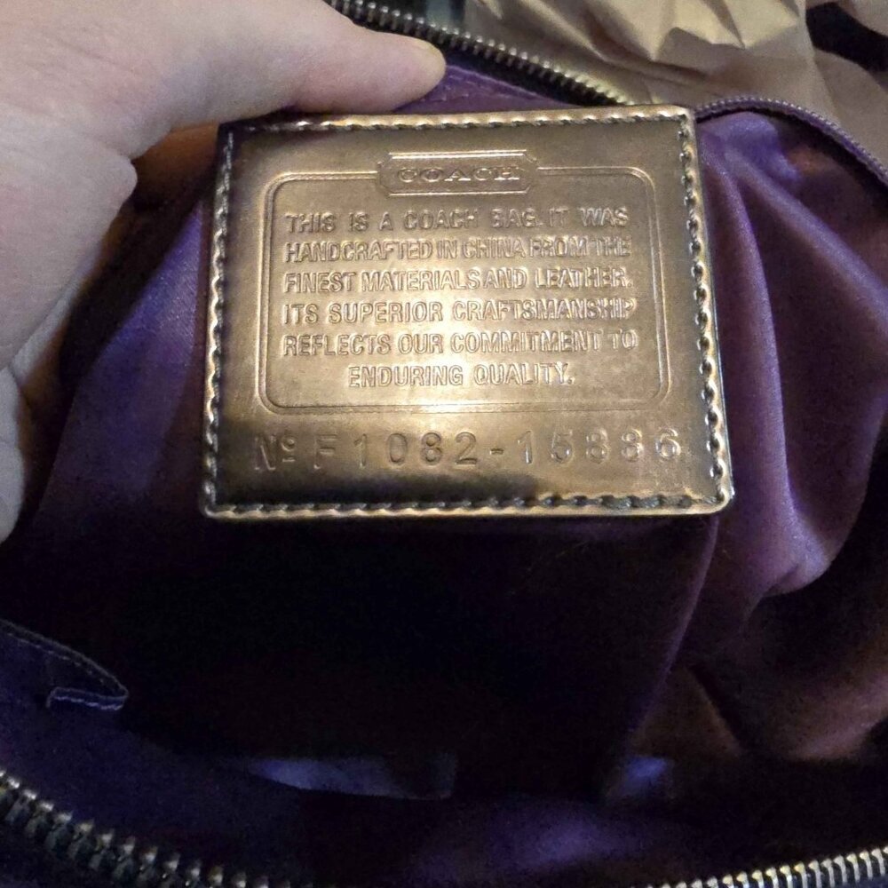 Coach Poppy Purple Plaid Tote Bag - Picture 5 of 5